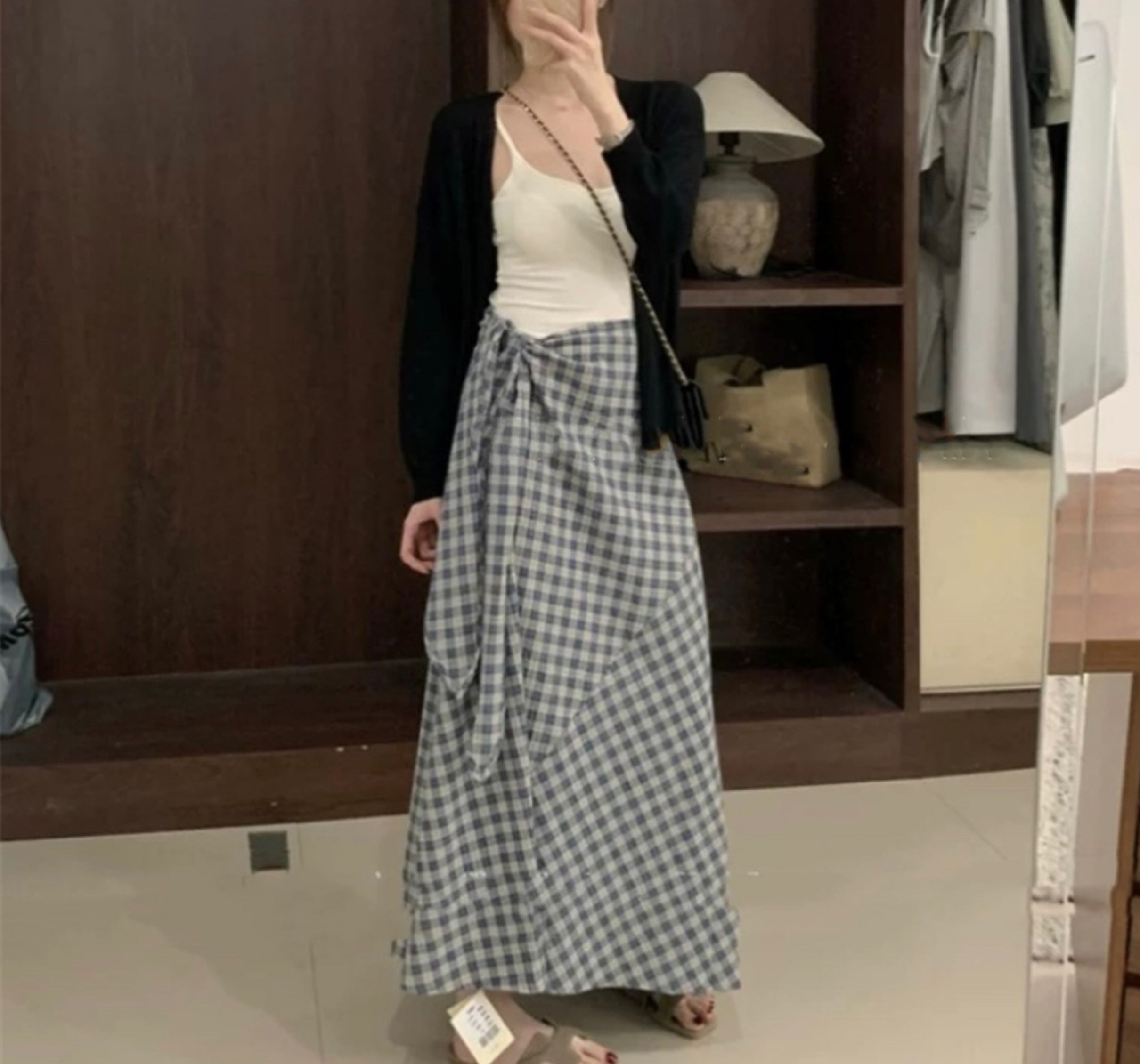 チェック柄マキシスカート（予約販売／全2色）