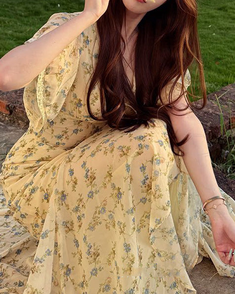 Laurette floral dress (preorder/ 2 colours)