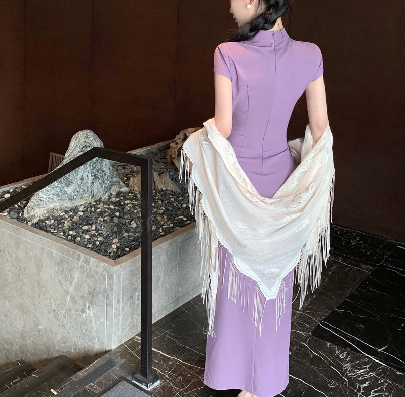 Amethystine cheongsam (preorder/ 2 styles)