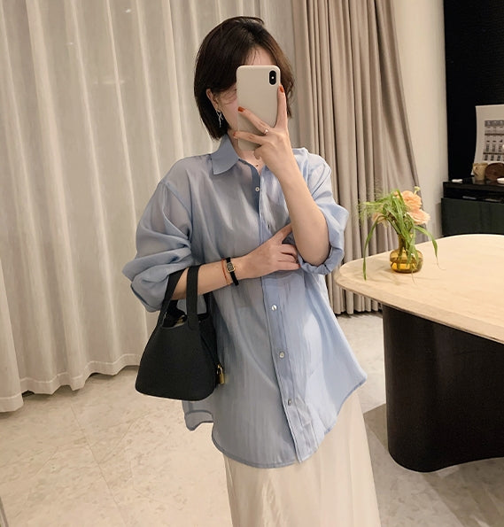 Sheer Tencel Shirt (preorder/ 3 colours)