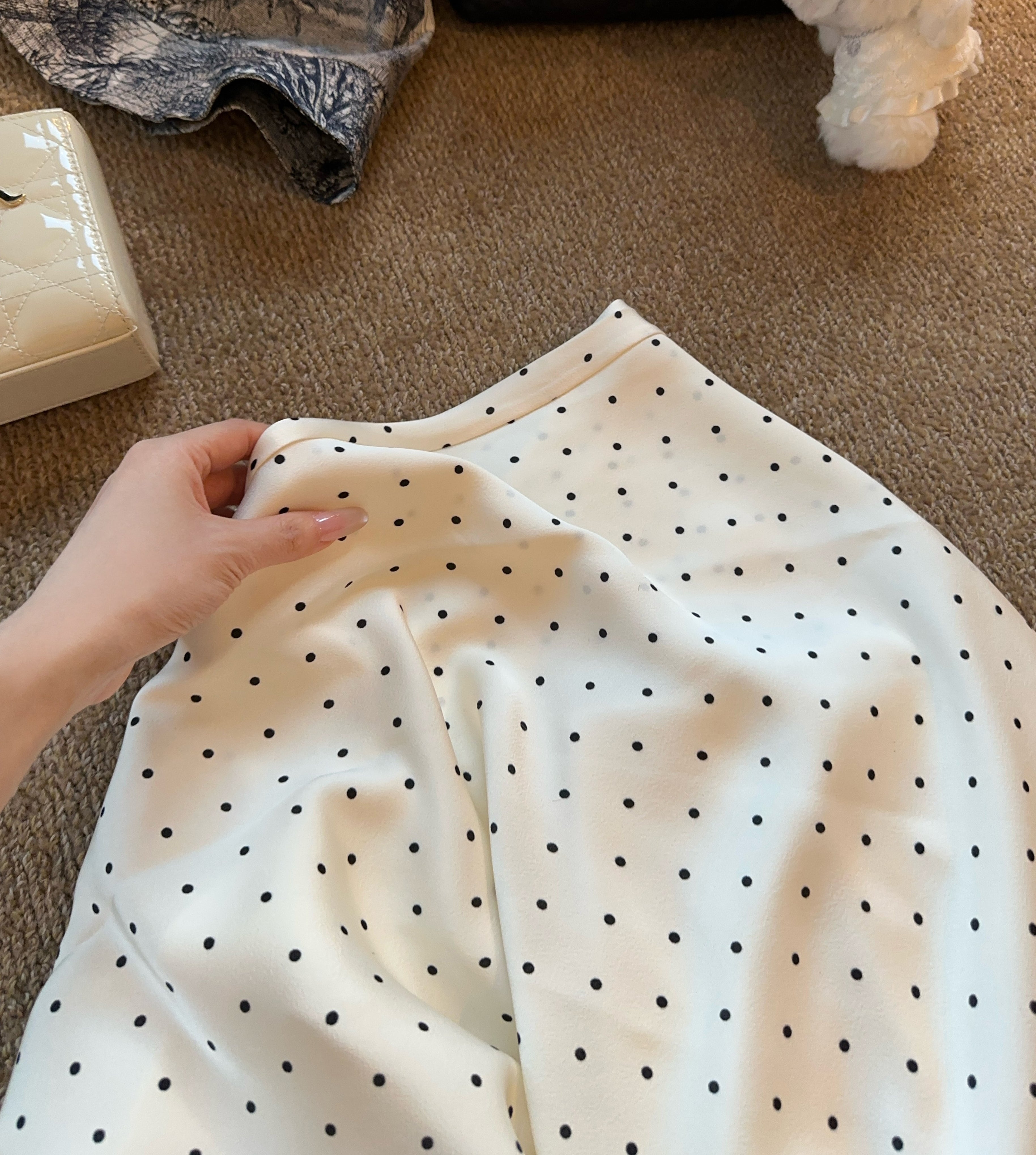 Slip polka dress (ready stock in black (S)/ 2 colours)