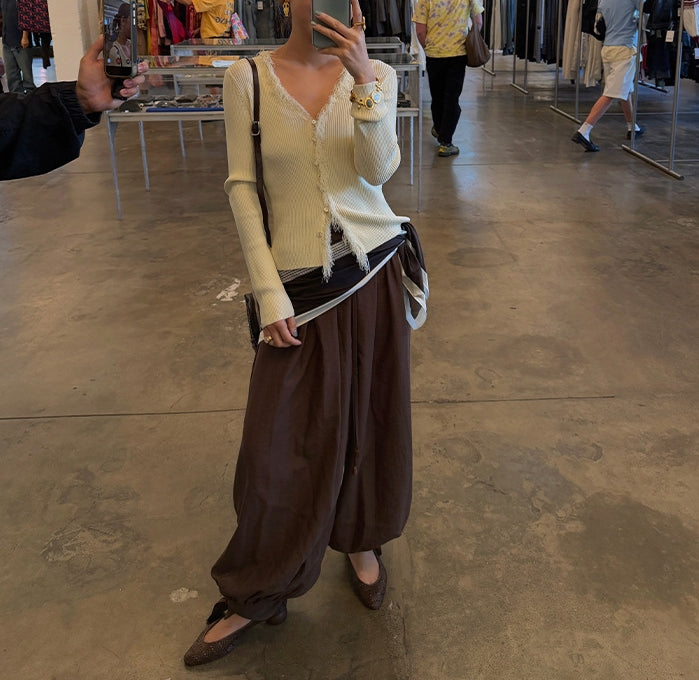 Tassel V-Neck Cardigan Top (preorder/ 3 colours)