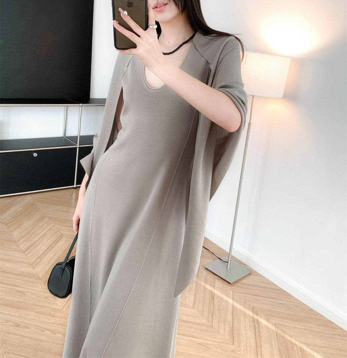Drape dress and shawl set (preorder/ 3 colours)