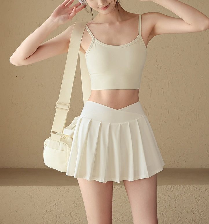 Pleated sports skirt (ready stock in white (S)/ 4 colours)