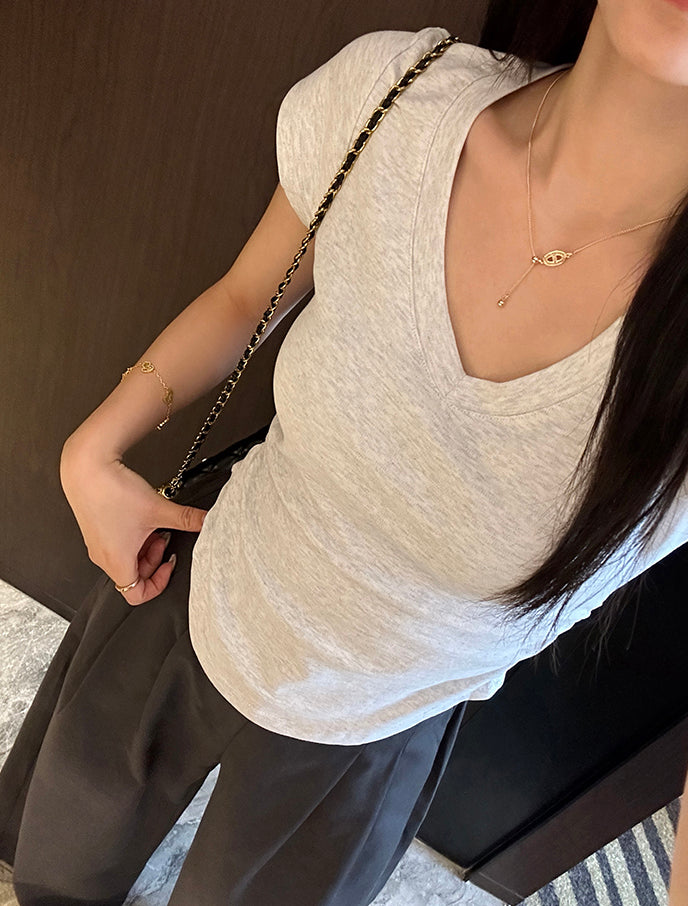 Aris top (ready stock in grey (M)/ 3 colours)