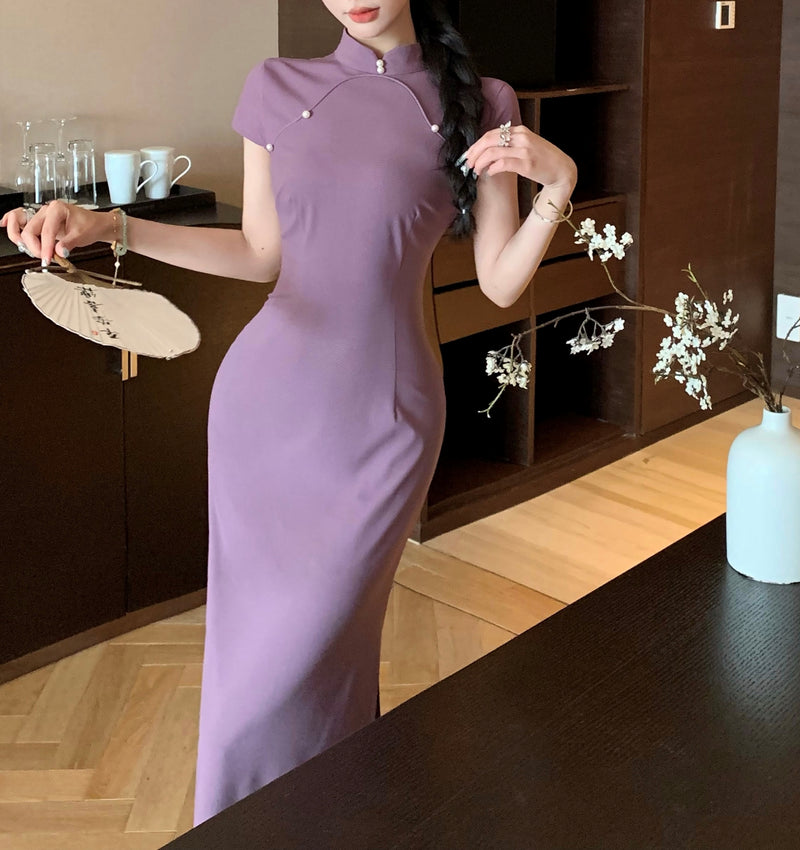 Amethystine cheongsam (preorder/ 2 styles)