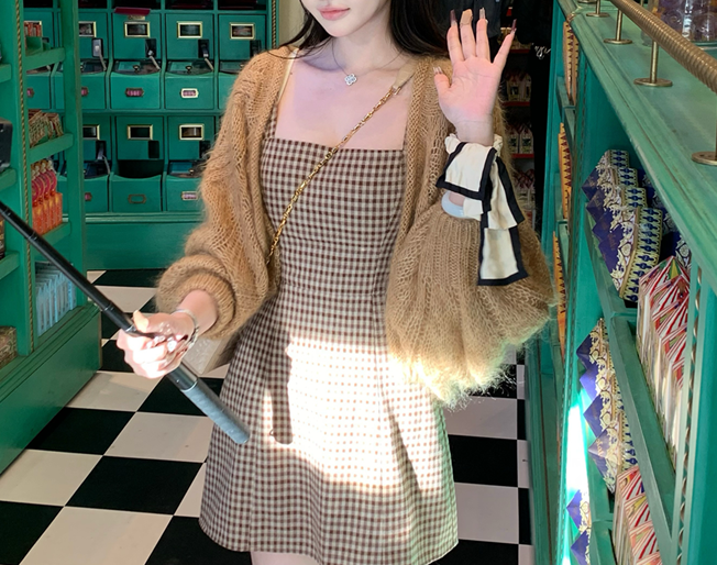 Plaid dress (preorder/ 2 colours)