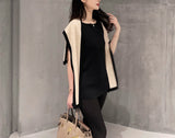 Monochrome knit shawl top (preorder)