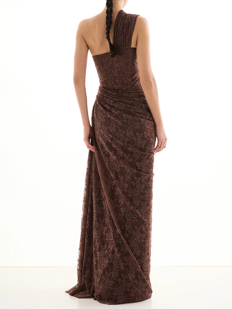 Rosette lace gown (preorder/ 3 colours)