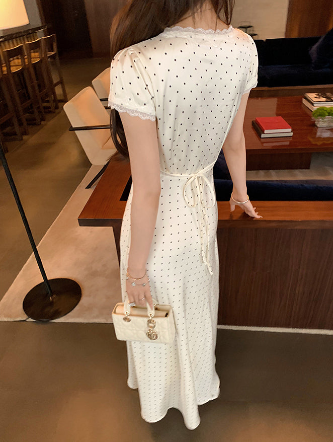 Slip polka dress (ready stock in black (S)/ 2 colours)