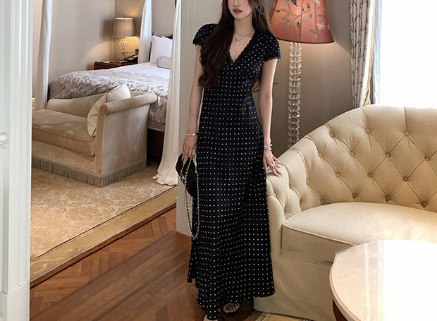 Slip polka dress (ready stock in black (S)/ 2 colours)