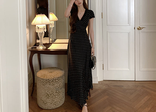 Slip polka dress (ready stock in black (S)/ 2 colours)