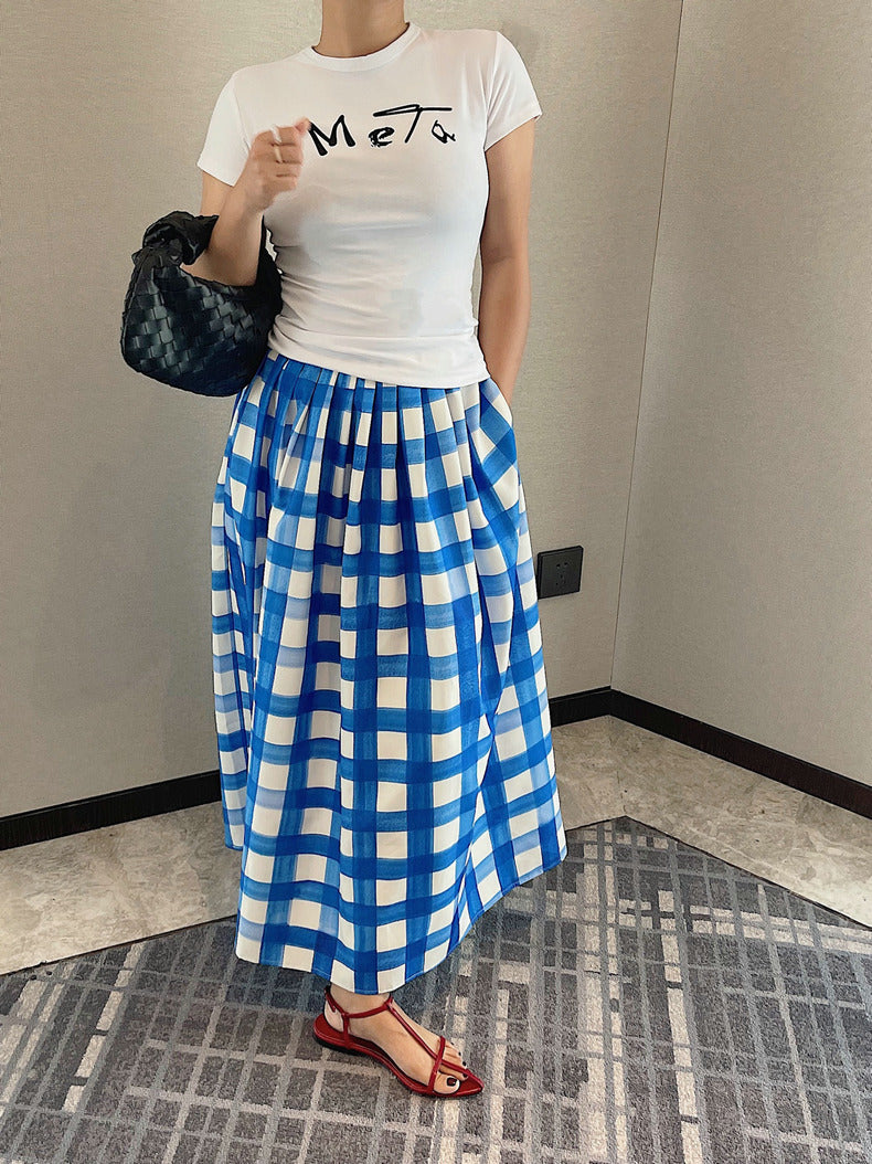 Gingham midi skirt (preorder)