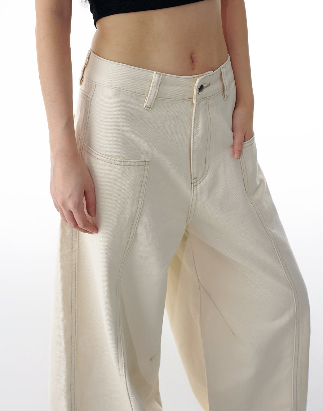 Barrel Ivory Jeans (preorder)