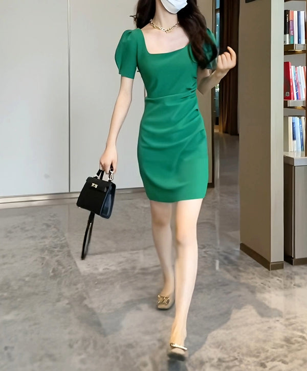 Shue dress (ready stock in white (L) and green (S)/ 7 colours)