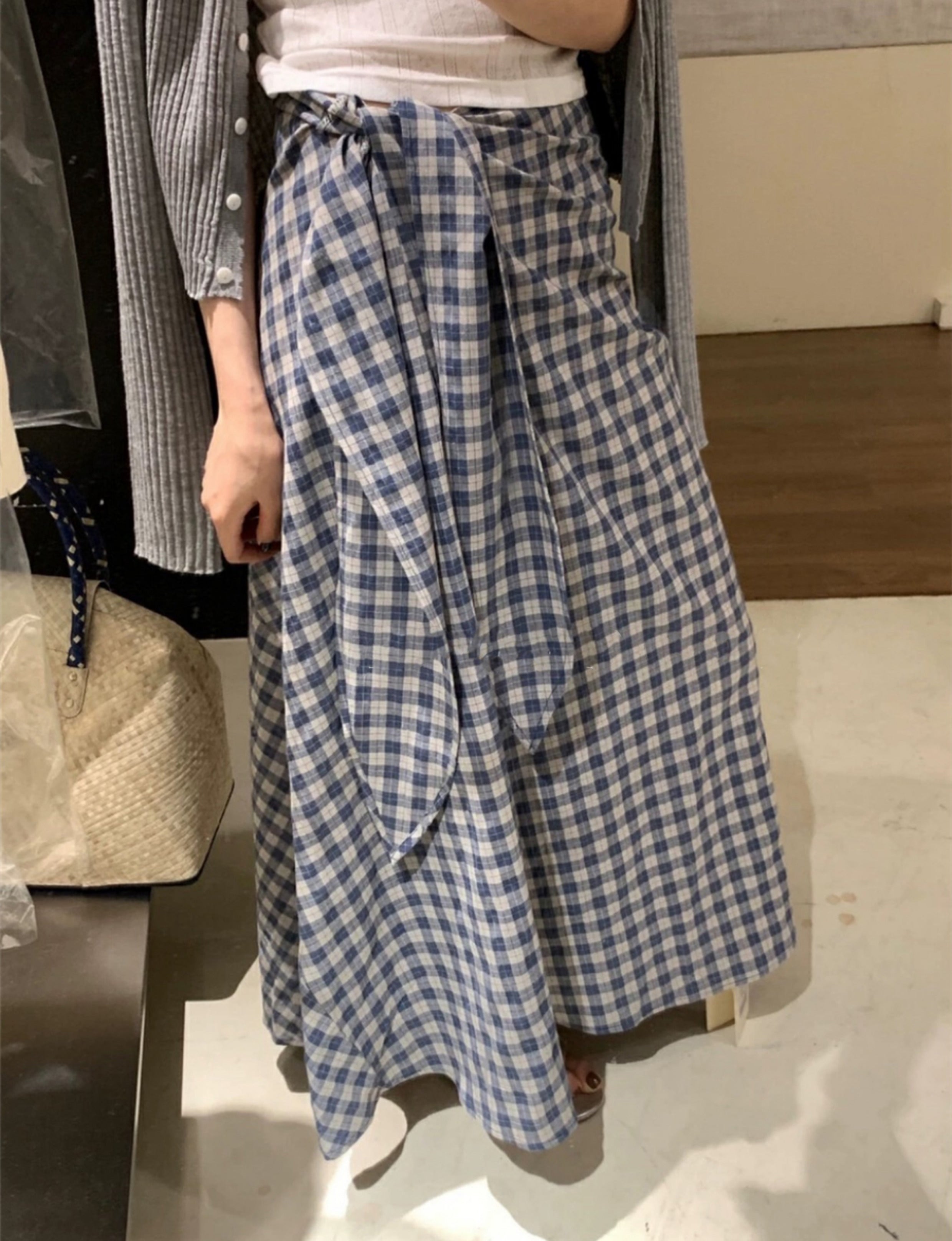 チェック柄マキシスカート（予約販売／全2色）