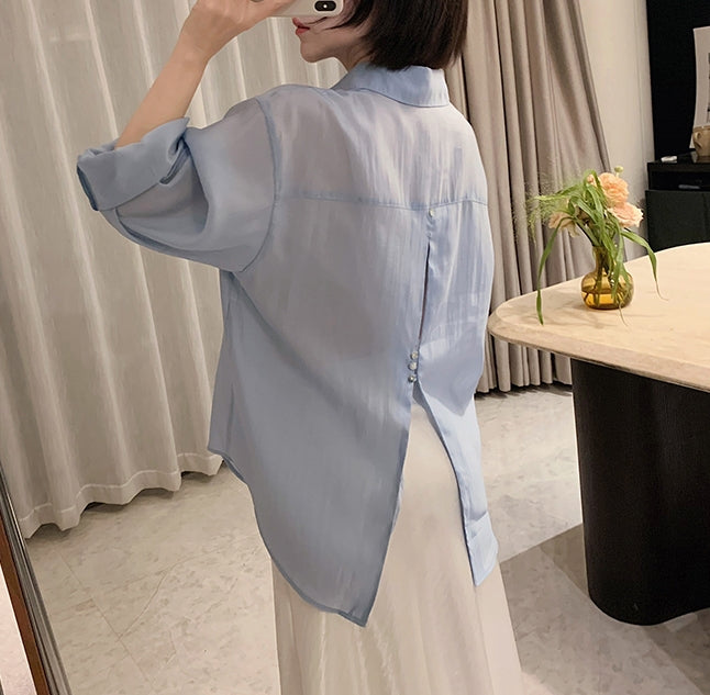 Sheer Tencel Shirt (preorder/ 3 colours)