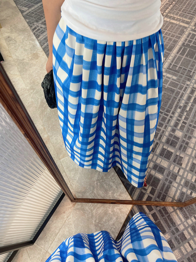 Gingham midi skirt (preorder)