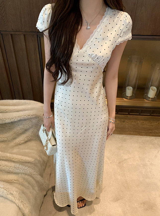 Slip polka dress (ready stock in black (S)/ 2 colours)