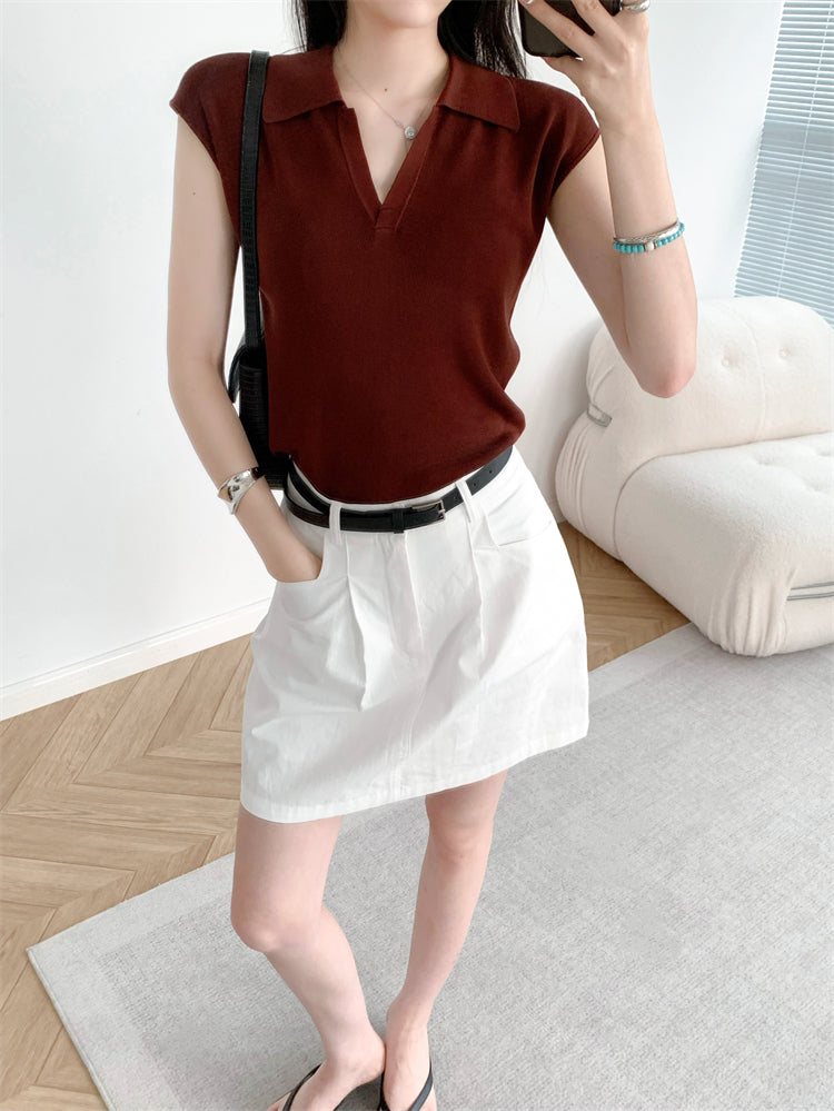 Polo Knit Top (preorder/ 3 colours)