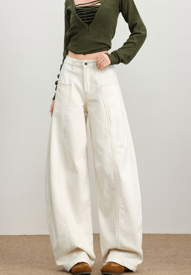 Barrel Ivory Jeans (preorder)