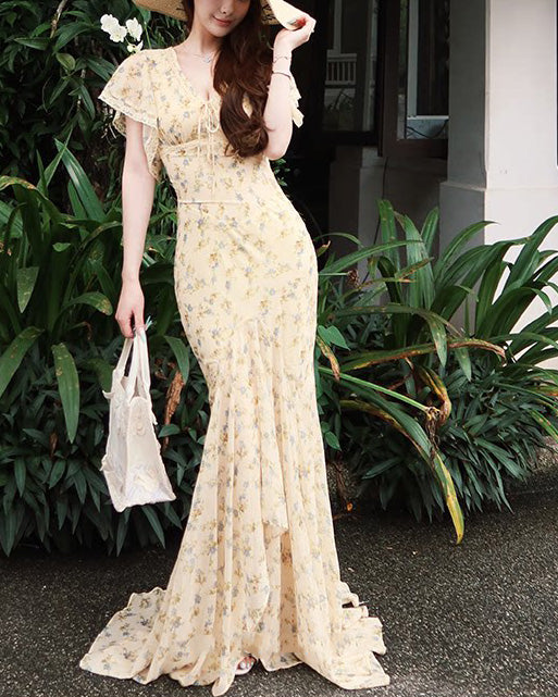 Laurette floral dress (preorder/ 2 colours)