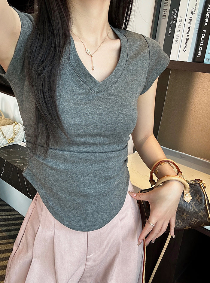 Aris top (ready stock in grey (M)/ 3 colours)