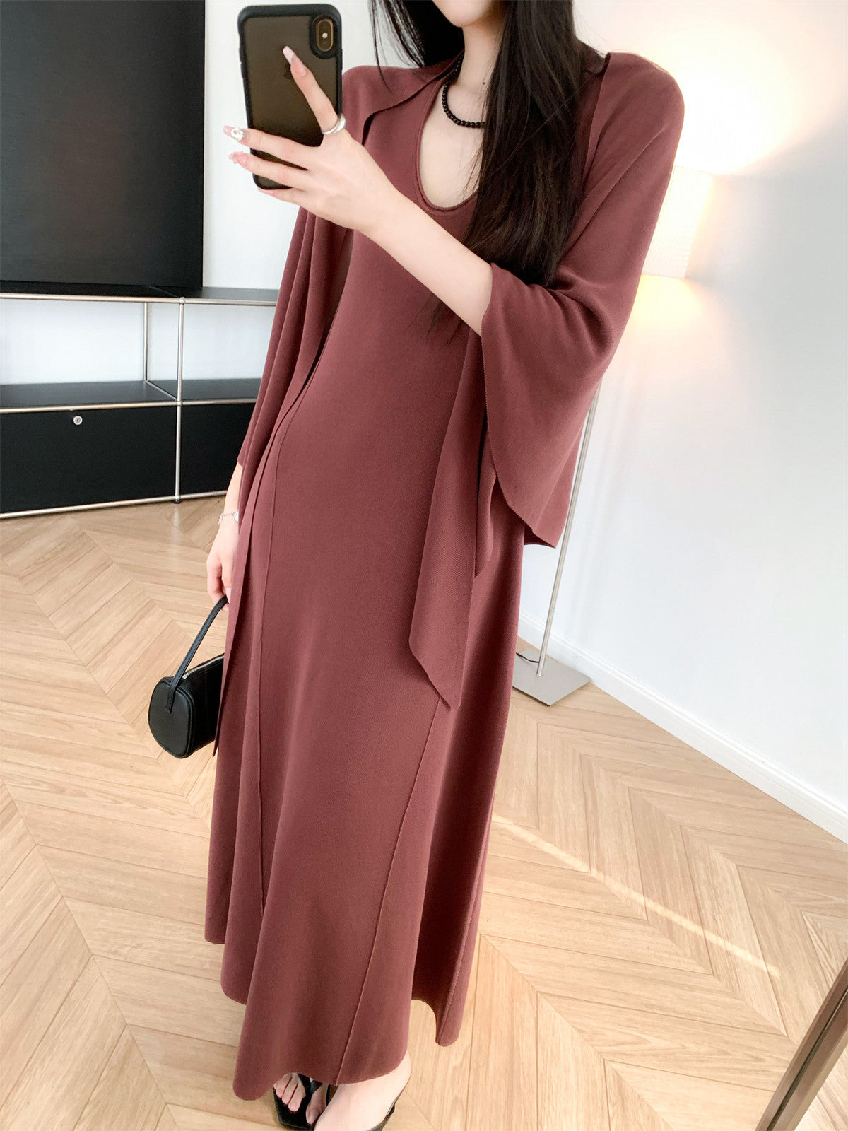 Drape dress and shawl set (preorder/ 3 colours)