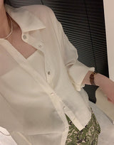 Sheer Outerwear Shirt Top (preorder/ 3 colours)