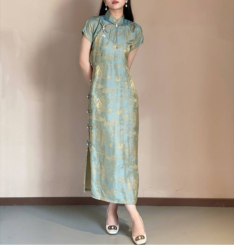 Emerald sheen cheongsam (preorder)