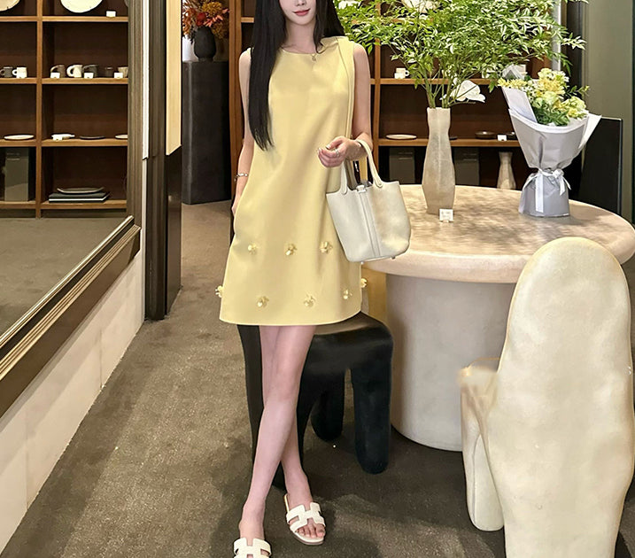 Francoise dress (ready stock in yellow (L)/ 2 colours)