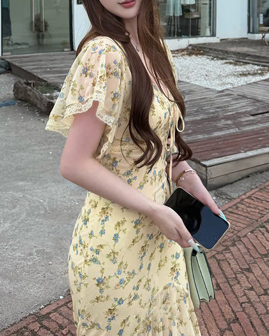 Laurette floral dress (preorder/ 2 colours)