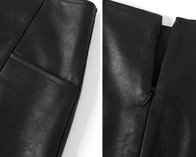 Leather A-line Skirt (preorder/ 2 colours)