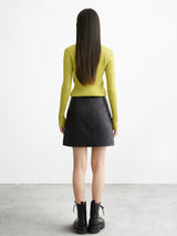 Leather A-line Skirt (preorder/ 2 colours)