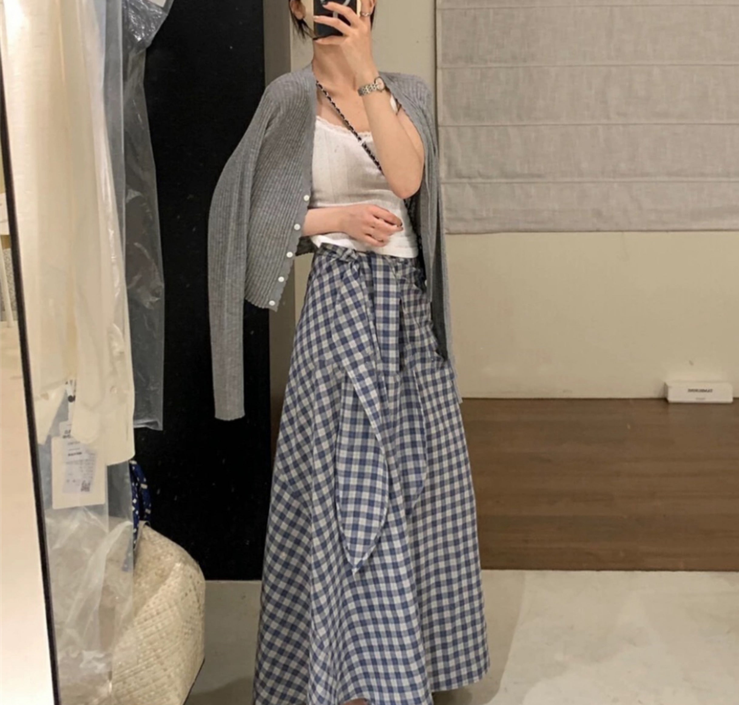 Plaid maxi skirt (preorder/ 2 colours)