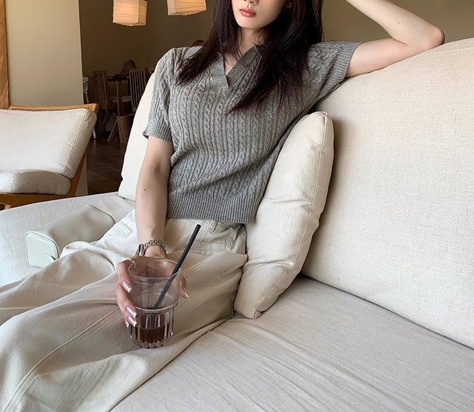 Oxford braided top (preorder/ 2 colours)