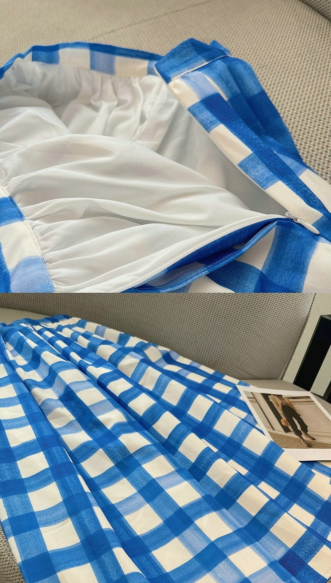 Gingham midi skirt (preorder)