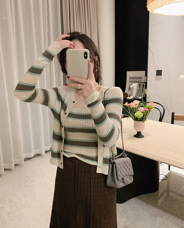 Susie knit cardigan and top set (preorder/ 2 colours)