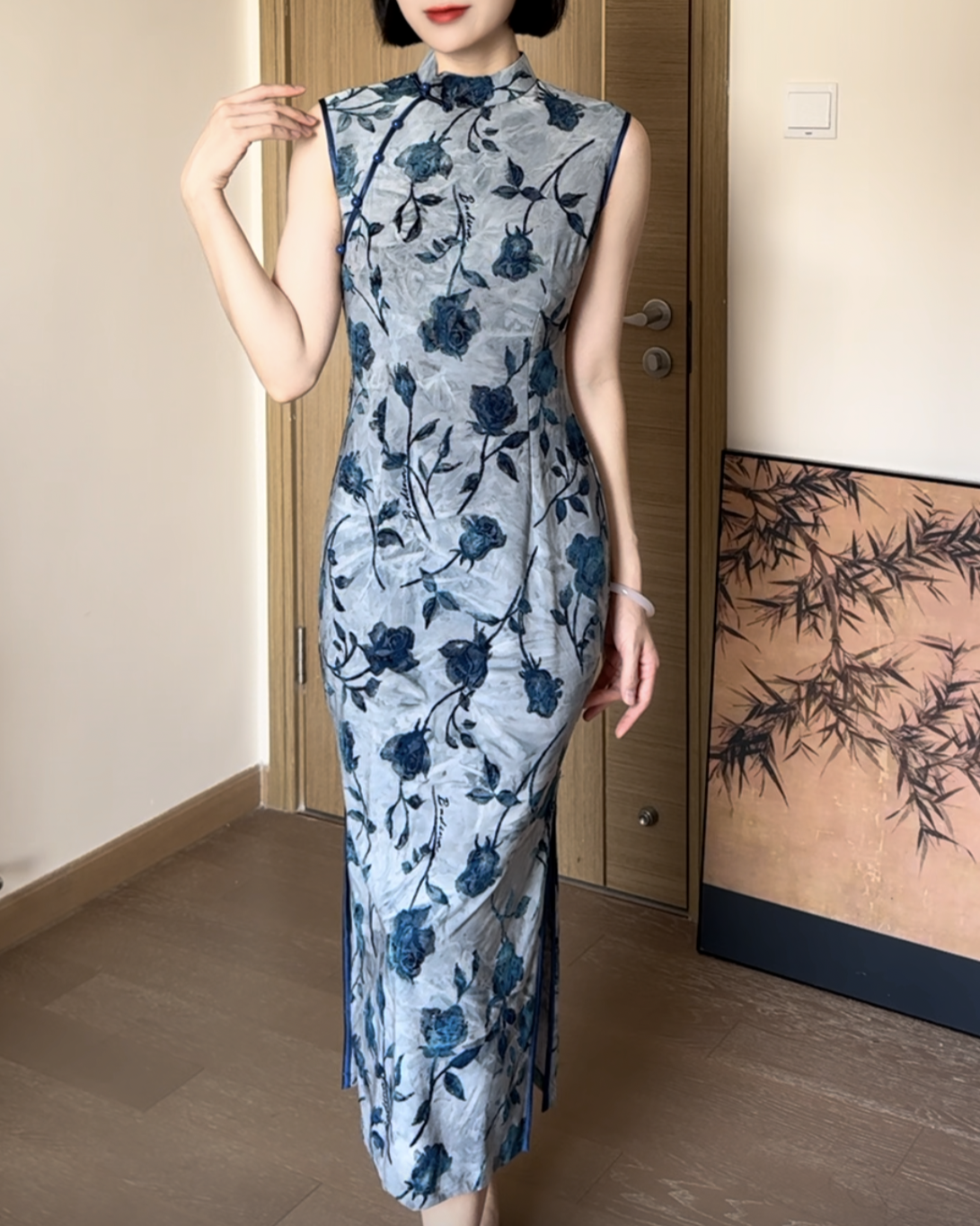 Indigo cheongsam (preorder)