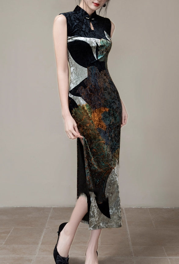 Velour cheongsam (preorder/ 3 colours)