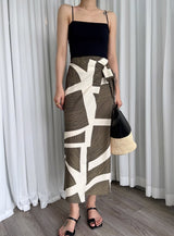 Abstract wraparound skirt (preorder)