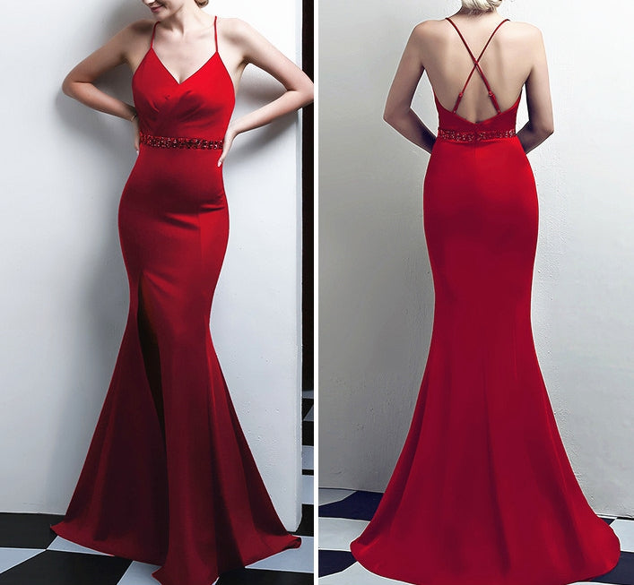 Ina gown (ready stock in burgundy red (S)/7 colours)
