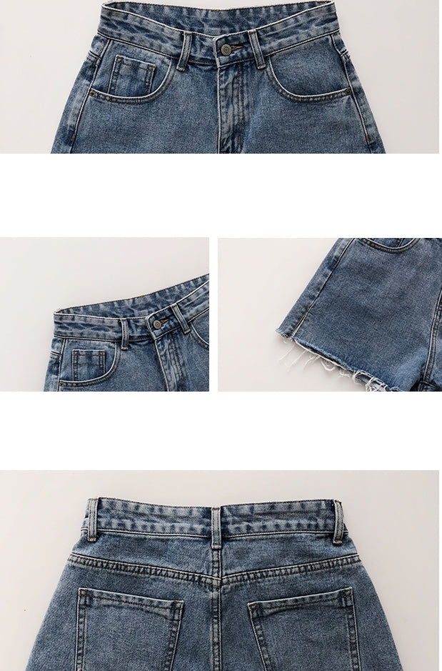 Split denim shorts (preorder/ 2 colours)