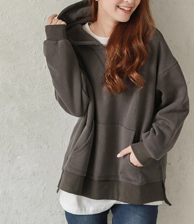 Hoodie Top (ready stock in brown/ 5 colours)