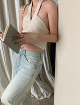 Jean top (ready stock in ivory white/ 2 colours)