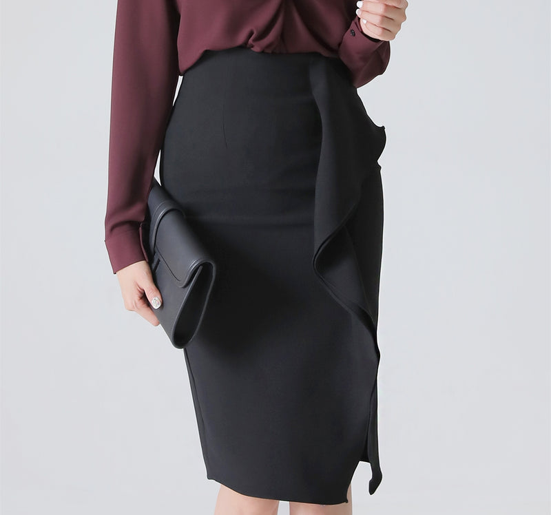 Ruffled pencil skirt (preorder/ 3 colours)