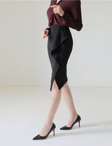 Ruffled pencil skirt (preorder/ 3 colours)