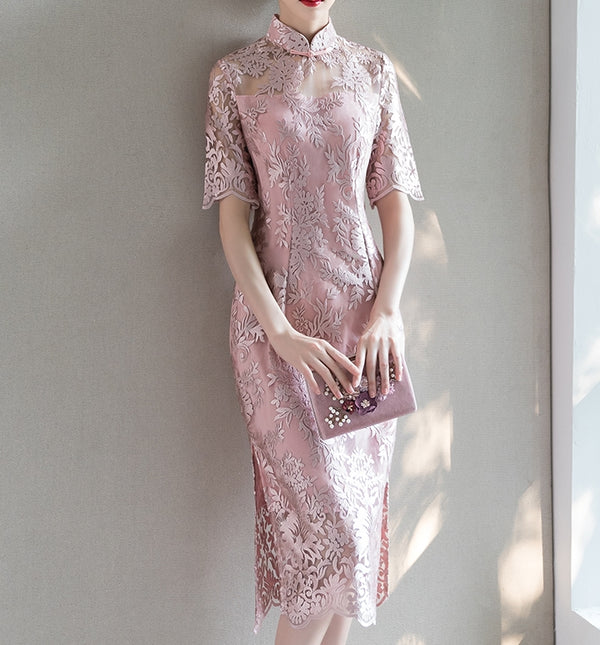 Hudson cheongsam dress (ready stock in pink&red (L/ fits S-M)/3 colours)
